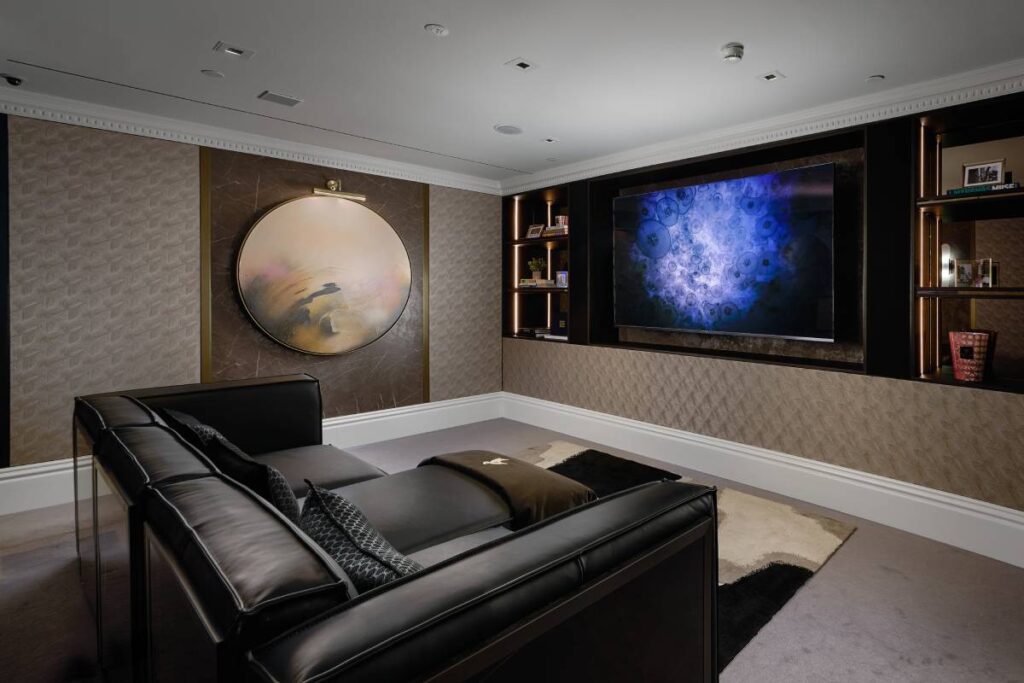 The Faraday Club’s Cinema Luxe Lounge at Harrods is a living home environment, and it sounds like being at the world’s best concert stages