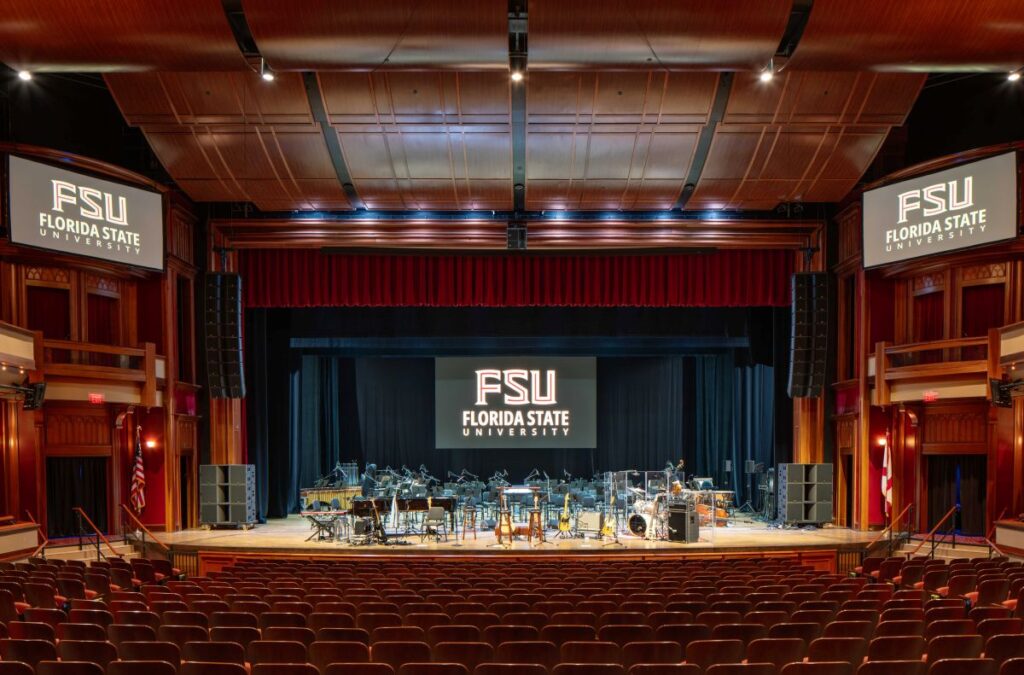 Clark recently installed an L-Acoustics K3i loudspeaker system at FSU’s Ruby Diamond Concert Hall