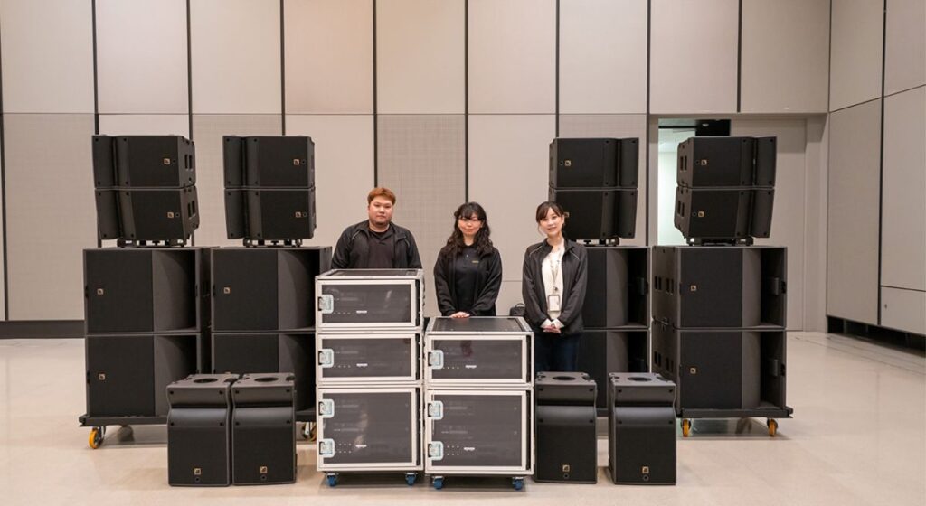 Hikarie Hall staff with new L-Acoustics sound system 