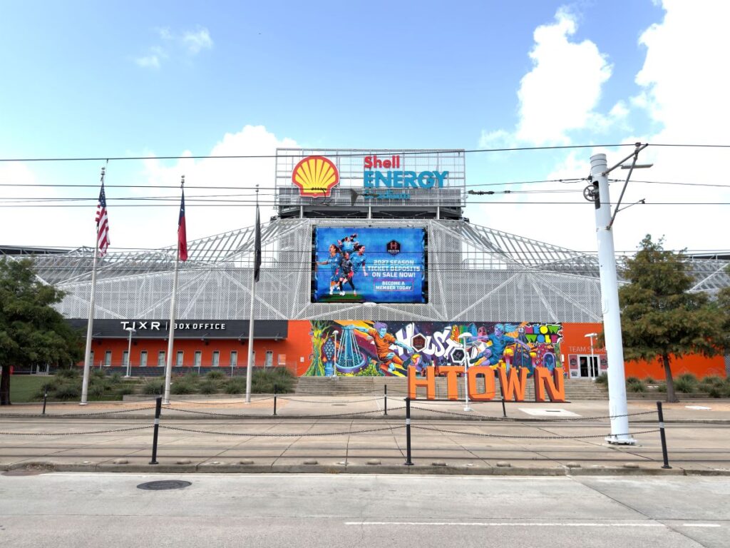 Opened in 2012, the 20,656-seat Shell Energy Stadium was the first soccer-specific stadium in Major League Soccer built in a city’s downtown district