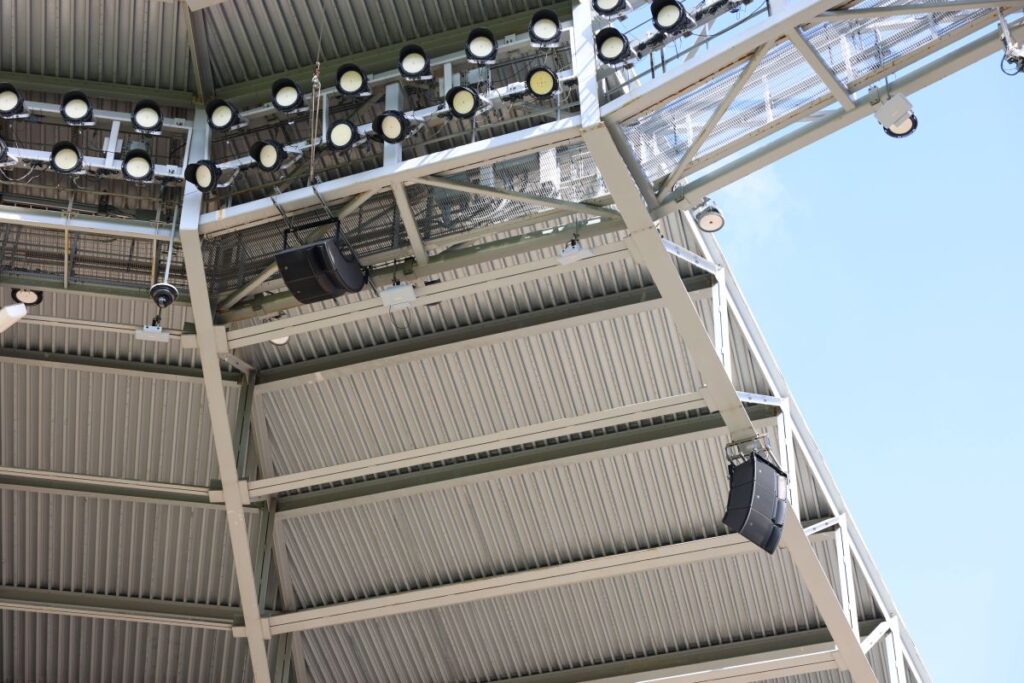 A closer view of two of the new L-Acoustics A15i arrays
