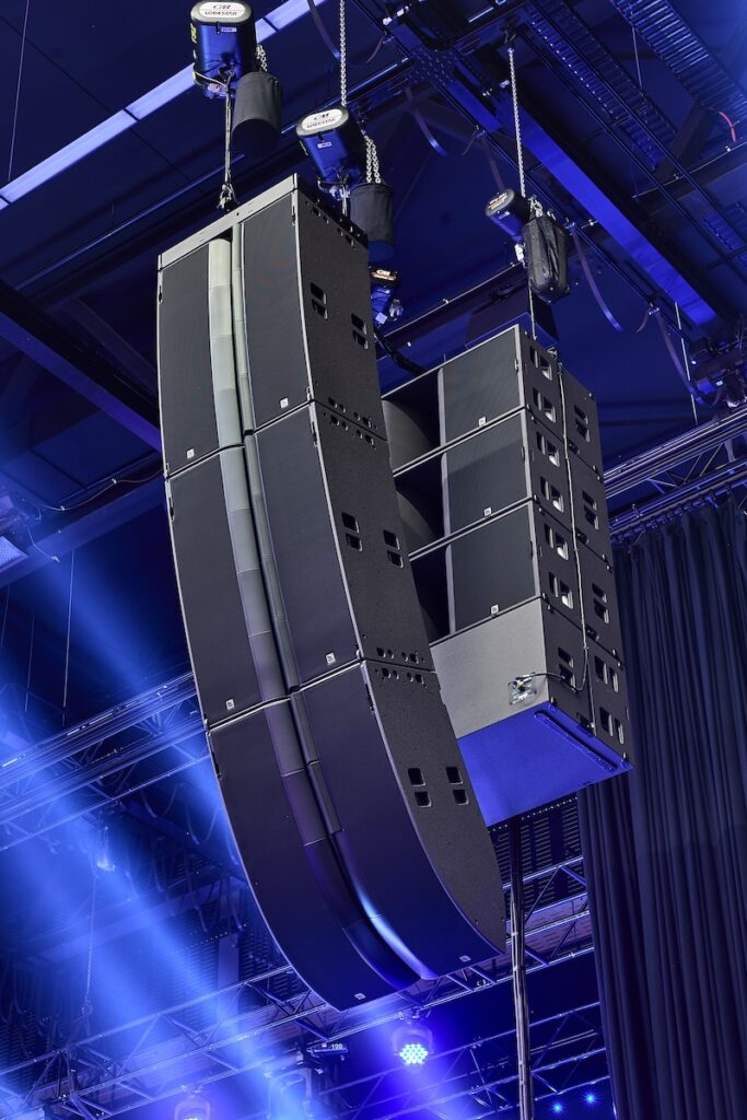 The sound system comprises two L2 and one L2D per side with four KS28 per side fly in a cardioid configuration directly behind each array ©David Solm