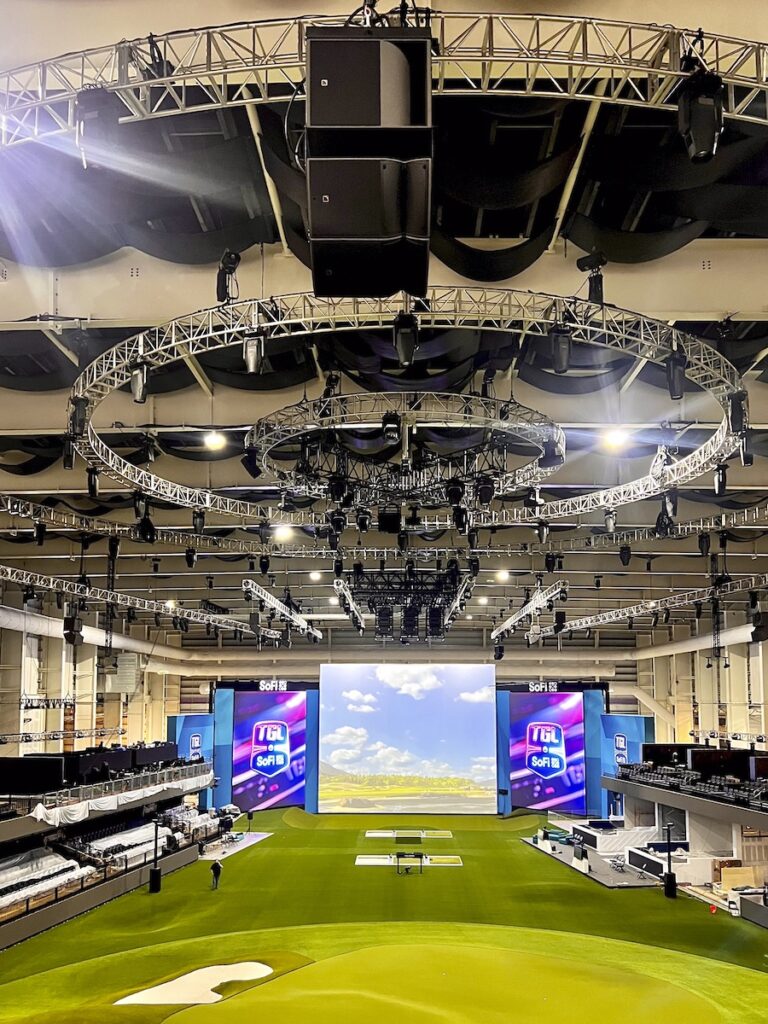 ESI Production Services implemented the ambitious audio system at TGL presented by SoFi Palm Beach Gardens