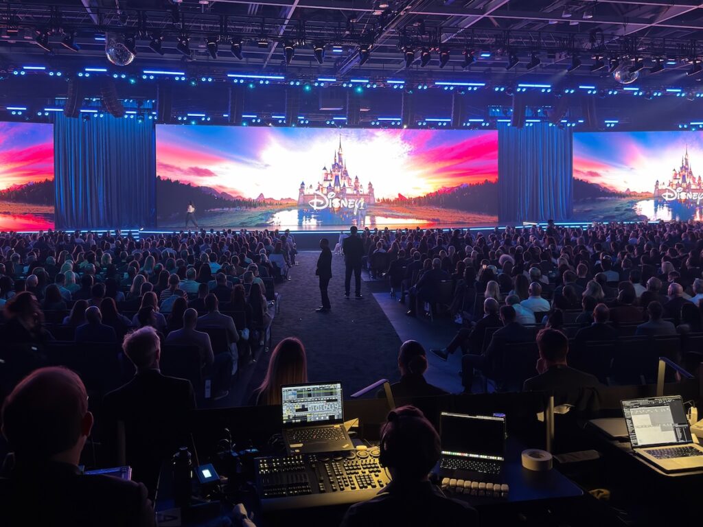 Disney’s 2026 Upfront, held at NYC’s Javits Center, featured a full-surround L-Acoustics L-ISA Immersive Hyperreal system